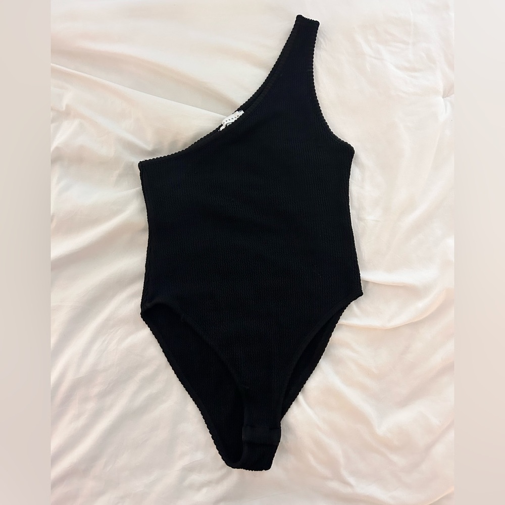 TopShop One Shoulder Black Bodysuit